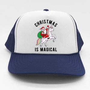 Christmas Is Magical Unicorn Santa Claus Trucker Hat