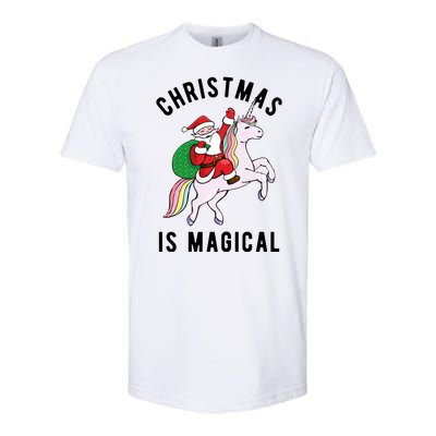 Christmas Is Magical Unicorn Santa Claus Softstyle CVC T-Shirt