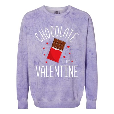 Chocolate Is My Valentine Colorblast Crewneck Sweatshirt