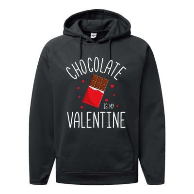 Chocolate Is My Valentine Performance Fleece Hoodie