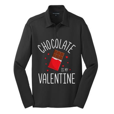 Chocolate Is My Valentine Silk Touch Performance Long Sleeve Polo