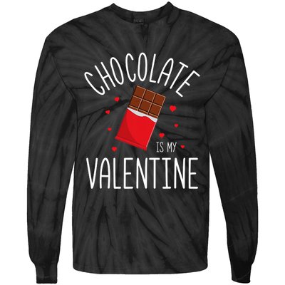 Chocolate Is My Valentine Tie-Dye Long Sleeve Shirt