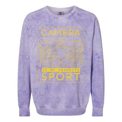 Camera Is My Favorite Sport Photographer And Camera Lover Colorblast Crewneck Sweatshirt