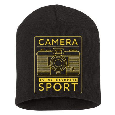 Camera Is My Favorite Sport Photographer And Camera Lover Short Acrylic Beanie