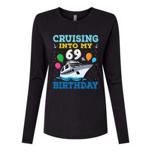 Cruising Into My 69th Birthday Party Womens Cotton Relaxed Long Sleeve T-Shirt