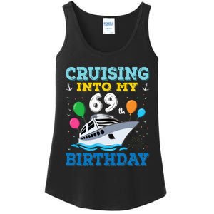 Cruising Into My 69th Birthday Party Ladies Essential Tank