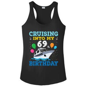 Cruising Into My 69th Birthday Party Ladies PosiCharge Competitor Racerback Tank