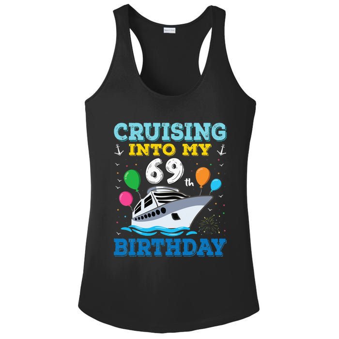 Cruising Into My 69th Birthday Party Ladies PosiCharge Competitor Racerback Tank