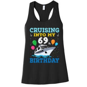 Cruising Into My 69th Birthday Party Women's Racerback Tank