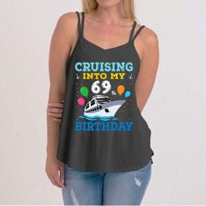 Cruising Into My 69th Birthday Party Women's Strappy Tank