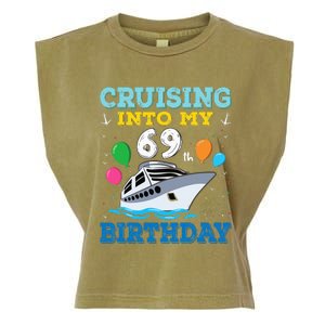 Cruising Into My 69th Birthday Party Garment-Dyed Women's Muscle Tee