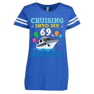 Cruising Into My 69th Birthday Party Enza Ladies Jersey Football T-Shirt