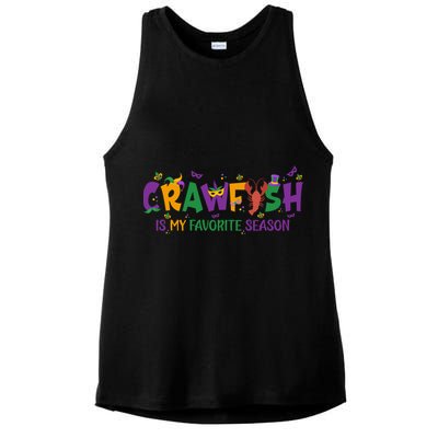 Crawfish Is My Favorite Season Mardi Gras Crawfish Lobster Gift Ladies PosiCharge Tri-Blend Wicking Tank