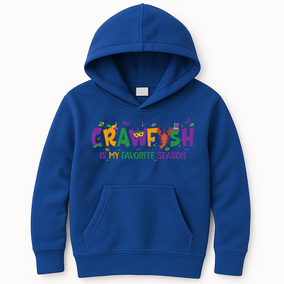 Crawfish Is My Favorite Season Mardi Gras Crawfish Lobster Gift Kids Hoodie
