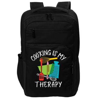 Cooking Is My Therapy Chef Cook Gifts Funny Culinary Impact Tech Backpack