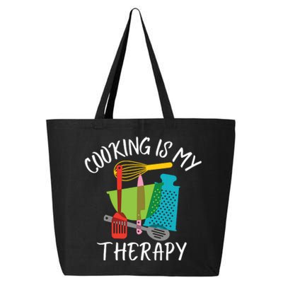 Cooking Is My Therapy Chef Cook Gifts Funny Culinary 25L Jumbo Tote