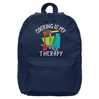 Cooking Is My Therapy Chef Cook Gifts Funny Culinary 16 in Basic Backpack