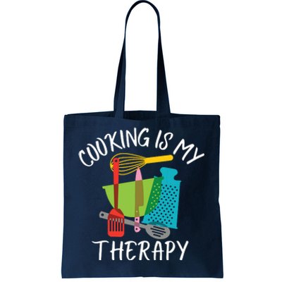 Cooking Is My Therapy Chef Cook Gifts Funny Culinary Tote Bag