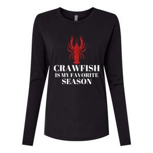 Crawfish Is My Favorite Season Sucking Mudbug Seafood Lover Cool Gift Womens Cotton Relaxed Long Sleeve T-Shirt