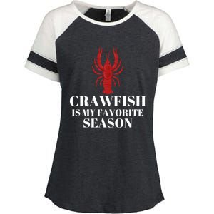 Crawfish Is My Favorite Season Sucking Mudbug Seafood Lover Cool Gift Enza Ladies Jersey Colorblock Tee