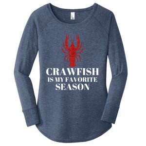 Crawfish Is My Favorite Season Sucking Mudbug Seafood Lover Cool Gift Women's Perfect Tri Tunic Long Sleeve Shirt