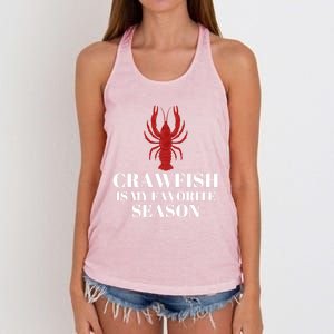 Crawfish Is My Favorite Season Sucking Mudbug Seafood Lover Cool Gift Women's Knotted Racerback Tank