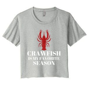 Crawfish Is My Favorite Season Sucking Mudbug Seafood Lover Cool Gift Women's Crop Top Tee