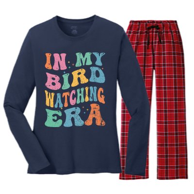 Cute In My Bird Watching Era Funny Birds Lovers Women's Long Sleeve Flannel Pajama Set 