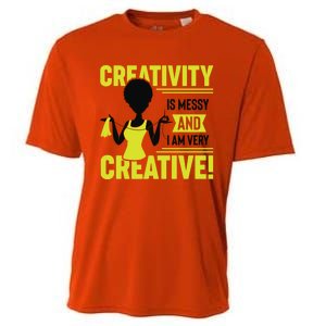 Creativity Is Messy And I Am Very Messy Black Craft Meaningful Gift Cooling Performance Crew T-Shirt