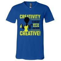 Creativity Is Messy And I Am Very Messy Black Craft Meaningful Gift V-Neck T-Shirt