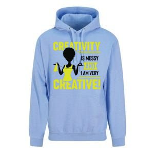 Creativity Is Messy And I Am Very Messy Black Craft Meaningful Gift Unisex Surf Hoodie