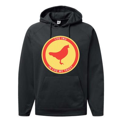 Coq Inu Meme Coq Inu Crypto Coq Inu Beautiful Black Coq Inu Performance Fleece Hoodie