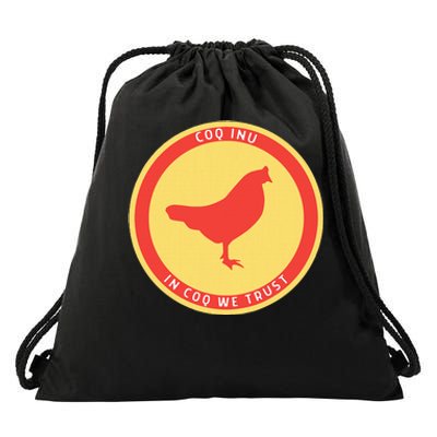 Coq Inu Meme Coq Inu Crypto Coq Inu Beautiful Black Coq Inu Drawstring Bag