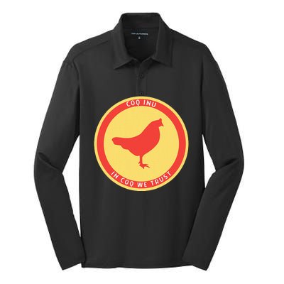 Coq Inu Meme Coq Inu Crypto Coq Inu Beautiful Black Coq Inu Silk Touch Performance Long Sleeve Polo