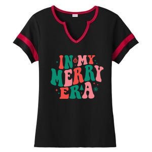 Christmas In My Merry Era Xmas Holiday Christmas Ladies Halftime Notch Neck Tee