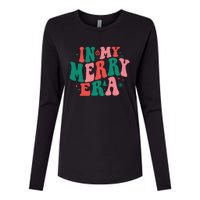 Christmas In My Merry Era Xmas Holiday Christmas Womens Cotton Relaxed Long Sleeve T-Shirt