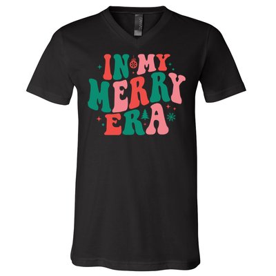 Christmas In My Merry Era Xmas Holiday Christmas V-Neck T-Shirt