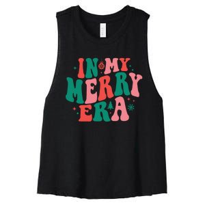 Christmas In My Merry Era Xmas Holiday Christmas Women's Racerback Cropped Tank