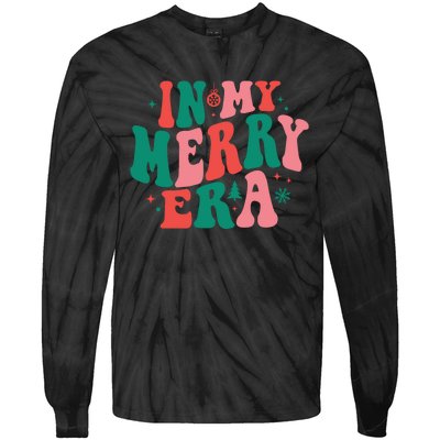 Christmas In My Merry Era Xmas Holiday Christmas Tie-Dye Long Sleeve Shirt