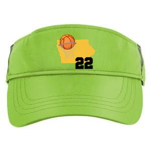 Clark Iowa Map 22 Basketball Lover Adult Drive Performance Visor