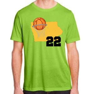 Clark Iowa Map 22 Basketball Lover Adult ChromaSoft Performance T-Shirt