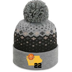 Clark Iowa Map 22 Basketball Lover The Baniff Cuffed Pom Beanie