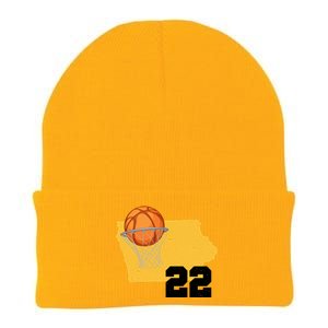 Clark Iowa Map 22 Basketball Lover Knit Cap Winter Beanie