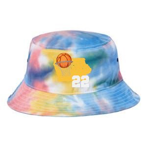 Clark Iowa Map 22 Basketball Lover Tie Dye Newport Bucket Hat