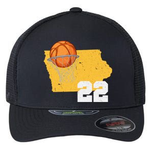 Clark Iowa Map 22 Basketball Lover Flexfit Unipanel Trucker Cap