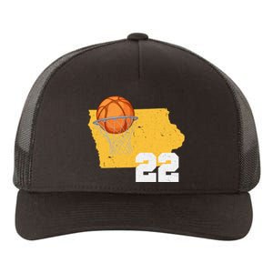 Clark Iowa Map 22 Basketball Lover Yupoong Adult 5-Panel Trucker Hat