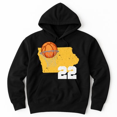 Clark Iowa Map 22 Basketball Lover Hoodie