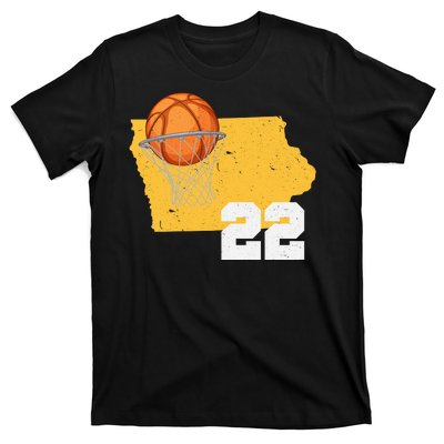 Clark Iowa Map 22 Basketball Lover T-Shirt