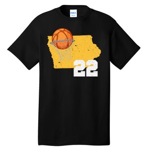 Clark Iowa Map 22 Basketball Lover Tall T-Shirt