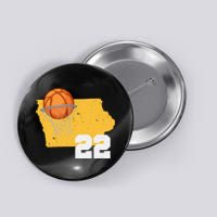 Clark Iowa Map 22 Basketball Lover Button